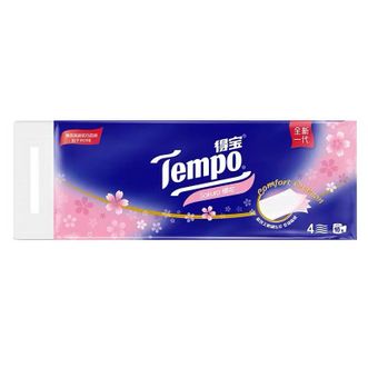 得宝Tempo有芯卷筒卫生纸 4层加厚160g/10卷1提 樱花味
