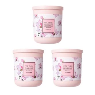 名创优品/MINISO  粉红花语香薰膏190g*三瓶装 车载香薰居家办公厕所卫生间卧室客厅衣柜除味