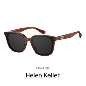 海伦凯勒（Helen Keller）  墨镜男高级感防晒太阳眼镜女防紫外线 琥珀镜H2603N05全灰镜片