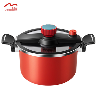 温仑山  微压汤锅 24cm不粘焖煮锅大容量汤锅旋钮机械焖煮锅