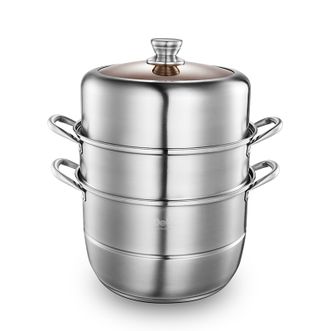 德铂（Debo）  盖兹卡蒸锅30cm家用厨房不锈钢蒸煮两用蒸锅上蒸下煮蒸锅