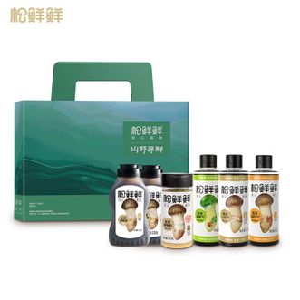 松鲜鲜  山野寻鲜调味品礼盒 松茸调味料油醋汁一品鲜素蚝油白灼汁调味组合（调料调味品） 礼盒装