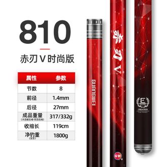 光威（GW）  赤刃五代碳素台钓竿手竿钓鱼竿鲫鱼鲤鱼竿超轻全新赤刃五代时尚版8.1米