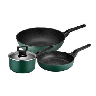 爱仕达/ASD  炒锅30cm煎锅20cm奶锅16cm 臻韵晶石不粘锅三件套少油PL03Q2TG
