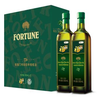 福临门 食用油 特级初榨橄榄油 500mL*2礼盒