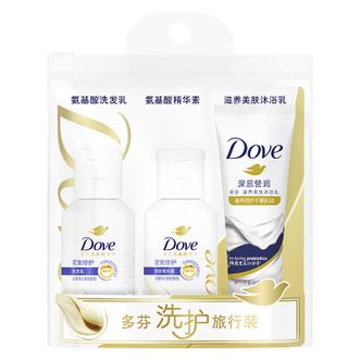 多芬  密集修护旅行套装洗发水50g+护发素50g+沐浴露45g
