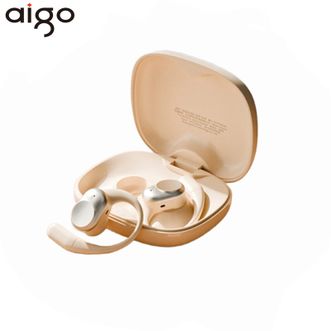 爱国者（aigo）  蓝牙耳机SA08【米色】骨传导概念开放式不入耳运动跑步耳机