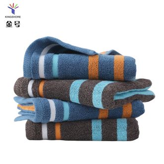 金号  新疆棉加厚纯棉毛巾 76*35cm 110g 专用洗脸毛巾 全棉加厚加大洗澡巾 柔软吸水面巾（蓝蓝棕棕4条装 ）
