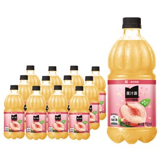 可口可乐  美汁源 汁汁桃桃果粒750ml*12瓶