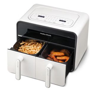 摩飞  空气炸锅家用双仓可视 8L大容量智能电炸锅MR8100 椰奶白 8L