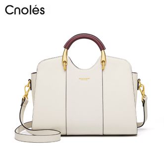 蔻一（Cnoles）  包包女包牛皮大容量女士单肩斜挎手提包通勤款上班时尚手提包 云裳红霞 K105111C2344D