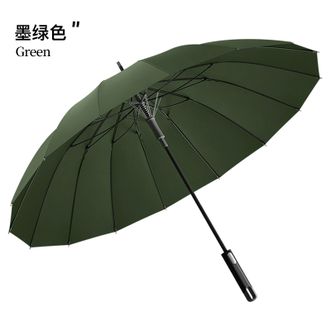美度MAYDU   易挂长柄伞16骨莲花股直杆雨伞加大双人伞商务风暴伞情侣闺蜜雨伞【墨绿色】
