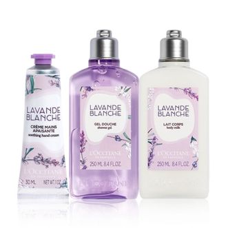 欧舒丹（L'OCCITANE）  白色薰衣草香氛沐浴露润肤乳护手霜 套装