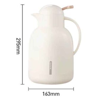 九阳/Joyoung  大容量保温壶316L不锈钢1300ml旅行壶大肚杯车载居家工作通用高品质保温椰奶白WV503