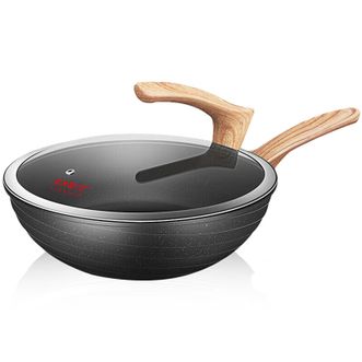 炊大皇（COOKER KING）  皇麦饭石色不粘锅炒锅30cm少油烟炒菜锅具电磁炉燃气煤气灶明火通用 C30JD1