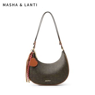 马莎兰缇/MashaLanti  女士老花月牙包新款高级感单肩腋下包通勤小包 M213412B30301-1G
