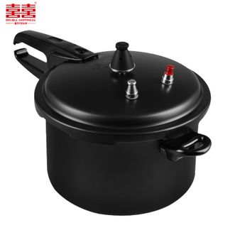 双喜  酷康直型通用铝压力锅22CM/5.5L燃气电磁炉明火通用陶瓷不粘家用快煮高压锅 星夜黑