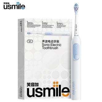 Usmile  声波电动牙刷 全身防水持久续航口腔护理震动全新缓震清洁刷头洁牙护牙洁牙器V1月牙白