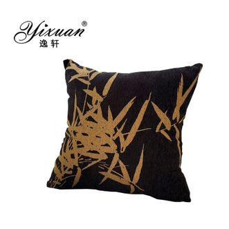 逸轩/yixuan  高品质沙发抱枕靠垫 黑底竹子 家居软装提升格调抱枕