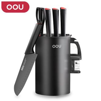 OOU  鹤系列刀具七件套家用不锈钢切菜切肉刀剪刀组合套装