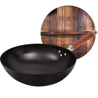 炊大皇（COOKER KING）  炊大皇 炒锅精铁锅 手工锻打圆底健康无涂层炒菜锅32cm 明火专用B49698