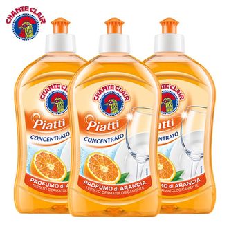 CHANTECLAIR  大公鸡管家浓缩洗洁精香橙味500ml*3瓶  家用厨房餐具 滋润不伤手去油祛味