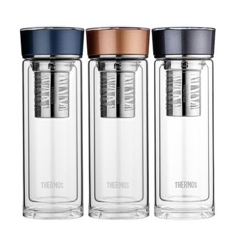 膳魔师（THERMOS）  双层玻璃杯400ml高硼硅水杯子茶水分离茶杯带茶漏TCGE-400D