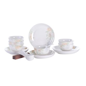 爱依瑞斯.ARIS  梦幻花影22头陶瓷餐具AS-D2206H 含饭碗盘子筷子勺子 瓷器釉面光滑圆润