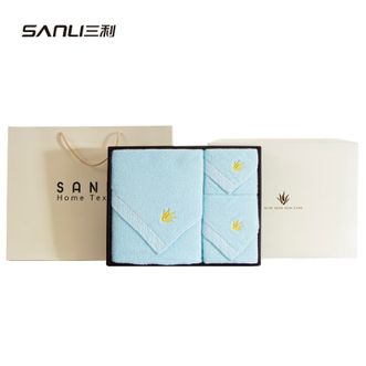 三利 芦荟护肤3件套礼盒 柔软吸水方巾、面巾、浴巾各1条 三利 芦荟护肤3件套礼盒 柔软吸水方巾、面巾、浴巾各1条