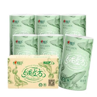 心相印  6粒装85节印花厨房纸巾绒立方TKT1085（电商箱装）
