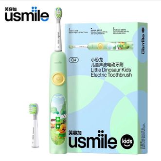 笑容加 (usmile)  儿童电动牙刷适用3-12岁宝宝声波震动洁齿呵护牙齿软萌护龈小恐龙绿色