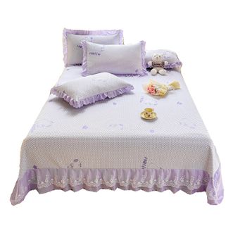 宜恋  凉席三件套A类凉感轻奢质感1.8/2.0米床适用 床裙款 卡皮巴拉-紫AJF