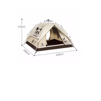 骆驼/Camel  【熊猫联名】帐篷户外便携式折叠野营露营公园野餐全自动帐篷        奶酪色