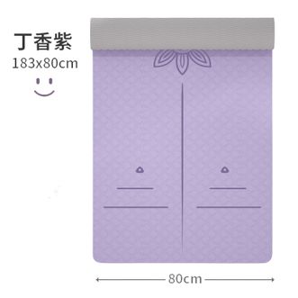 赛丹孚  瑜伽垫女生专用防滑运动健身垫加宽加厚加长tpe家用静音地垫纯垫子-体位线 185*80*0.8cm