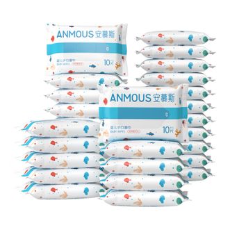 安慕斯（Anmous）  海洋水手口屁湿巾 便携款10抽*30包 A-HYSSH10-30