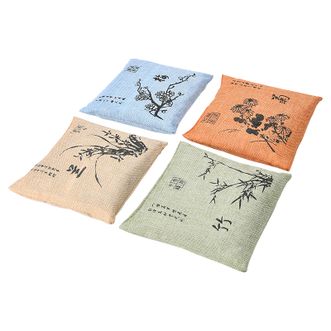 华饰汽车竹炭包汽车除味剂套装活性炭竹炭包汽车用品新车车内除醛除异味臭味梅兰竹菊炭包500g*4