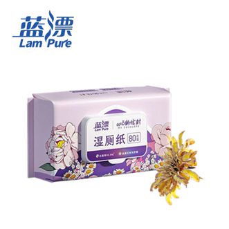 蓝漂  湿厕纸40抽8包装 EDI纯水私处清洁湿巾擦屁股专用厕所湿巾可冲马桶 温和不刺激