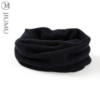 玖慕/JIUMU  纯羊毛男士围脖秋冬季骑行加厚保暖百搭防寒套头针织套头脖套