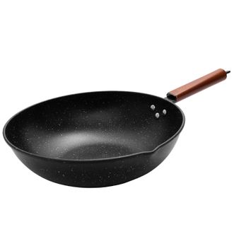 Debo  希伯来复底无盖不粘锅麦饭石色涂层锅铁锅32cm DEP-DS183-4（复底无盖）