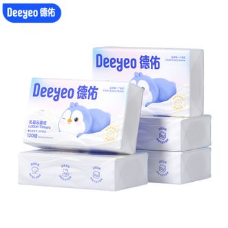 德佑/Deeyeo  云柔乳霜纸120抽*5包 婴儿专用云柔巾超柔纸巾抽纸