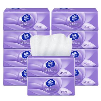 维达  棉韧抽纸3层90抽*10包 立体美压花餐巾纸 亲肤无刺激温和亲肤体验面巾纸
