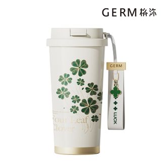  格沵/germ  四叶草系列闪耀保温杯 乐于绿带四叶草挂件 500ml 保温杯  咖啡杯 吸管水杯 GM13DB48169