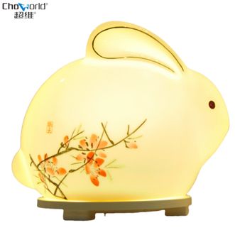 超维/Chaowei  遇兔好梦陶瓷小夜灯 智能语控台灯 柔光伴睡灯婴儿宝妈喂奶灯母婴灯 艺术灯瓷艺灯氛围灯装饰灯宿舍卧室柔和床头灯小台灯CW8900（离线语音版）白色