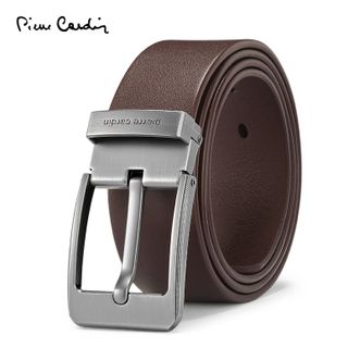 皮尔卡丹/Pierre Cardin  男士皮带真皮棕色腰带礼盒高端针扣裤带W52866471-4B（115cm）