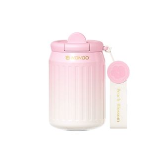 NONOO  桃之夭夭系列一罐咖啡杯保温杯316不锈钢便携水杯  桃夭粉350ml   NS350G2