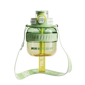 吨吨BOTTLEDJOY  COOL吨吨渐变吨吨桶便携背带炫彩水杯耐高温大容量健身杯  嫩绿黄 600ml     D9