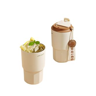 物生物（RELEA）  高颜值保温杯女生316L不锈钢保冷咖啡杯水杯子随行小巧便携JV012263-0460