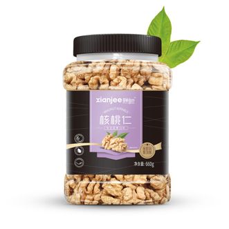 鲜记/xianjee  核桃仁660g/罐装 原味即食纸薄皮大核桃肉孕妇每日坚果休闲零食