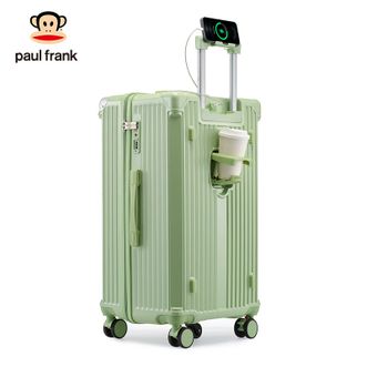 大嘴猴（Paul Frank）  三七分行李箱 开合轻便加厚合金拉杆 内部分区收纳 PF8630-5牛油果绿28寸