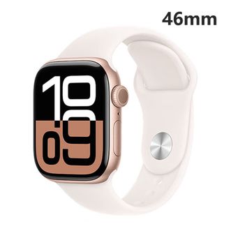 苹果/Apple  Apple Watch Series 10 46mm 苹果手表GPS款 玫瑰金色铝金属表壳 粉色运动型表带 S10